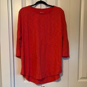 Orange High Low Tunic Top with Relaxed Fit